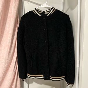 H&M Faux Shearling Baseball Jacket size S